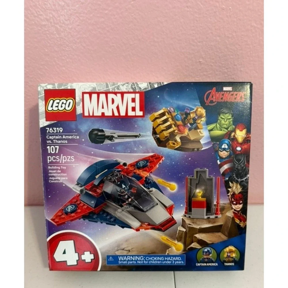 LEGO Marvel Captain America vs. Thanos 76319 Avengers Building Toy Set 107 Pcs